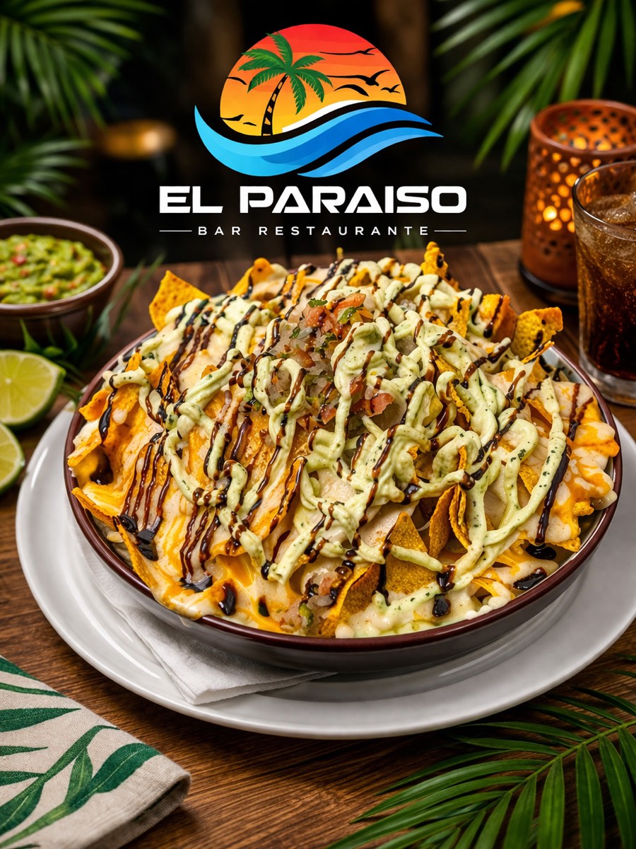 Nachos con queso y guacamole