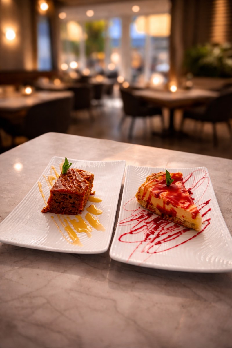 Tarta de zanahoria y tarta de queso